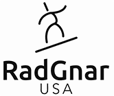 A black and white logo of radgnan usa