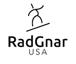 A black and white logo of radgnar usa